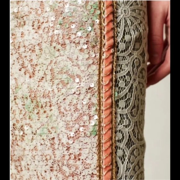 Byron Lars Lana Sheath Floral Lace Dress Mixed Media Sequins Size 2 Rare find - Picture 3 of 4